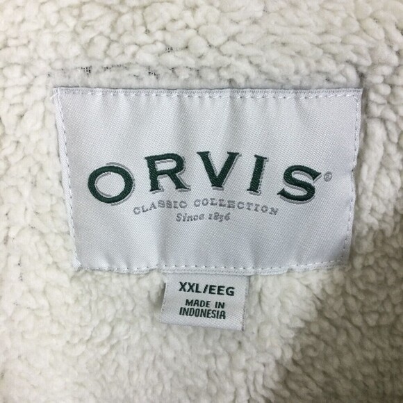 Orvis Mens Sherpa Lined 1/4 Quarter Zip Pullover Fleece Sweater Dark Gray XXL - Picture 3 of 6